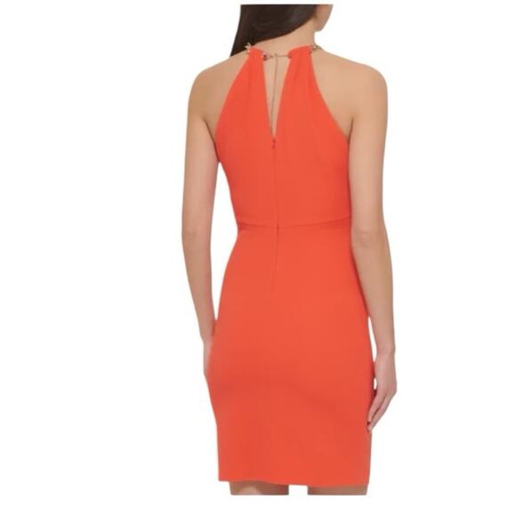 Vince Camuto Halter Dress Red Orange Size 16 NWT - Picture 7 of 7